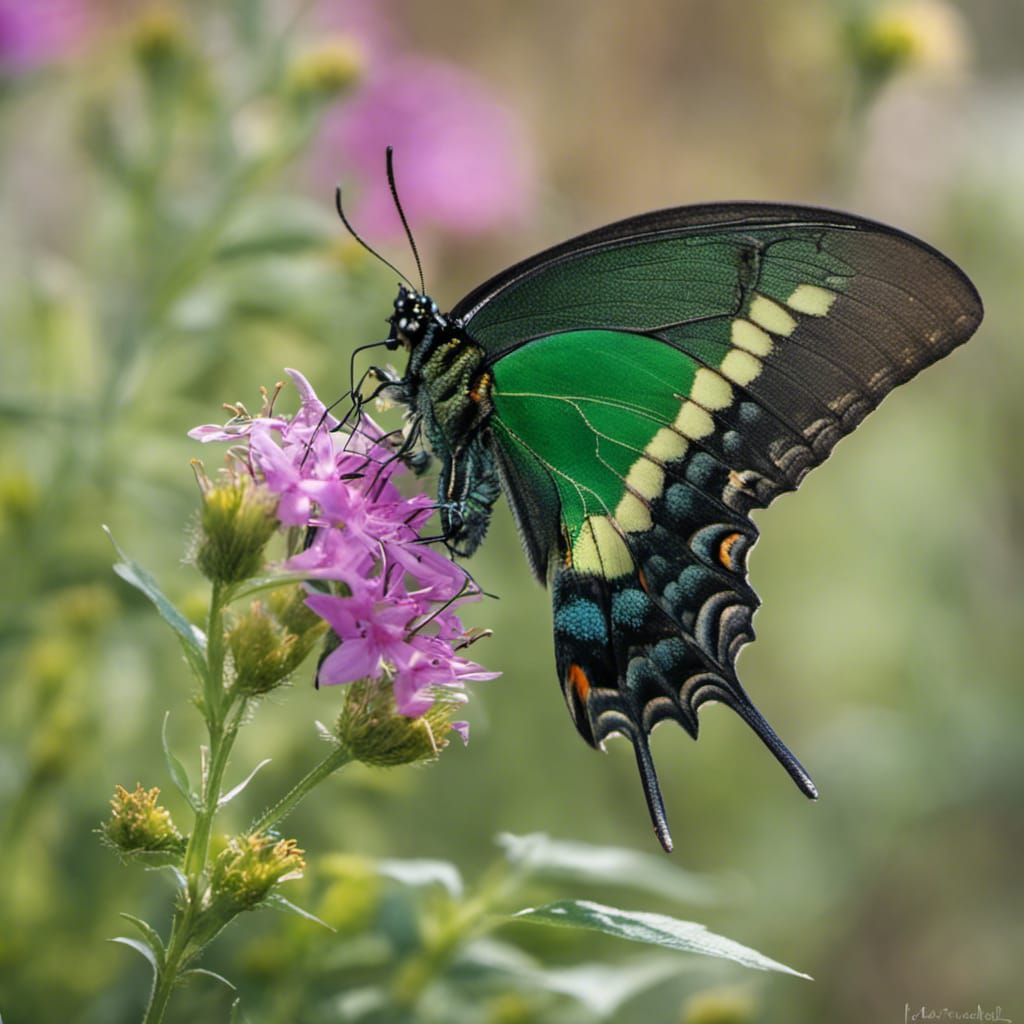 Emerald Swallowtail Butterfly - AI Generated Artwork - NightCafe Creator