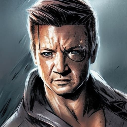 Clint Barton as The Punisher: Hyperdetailed Art Portrait