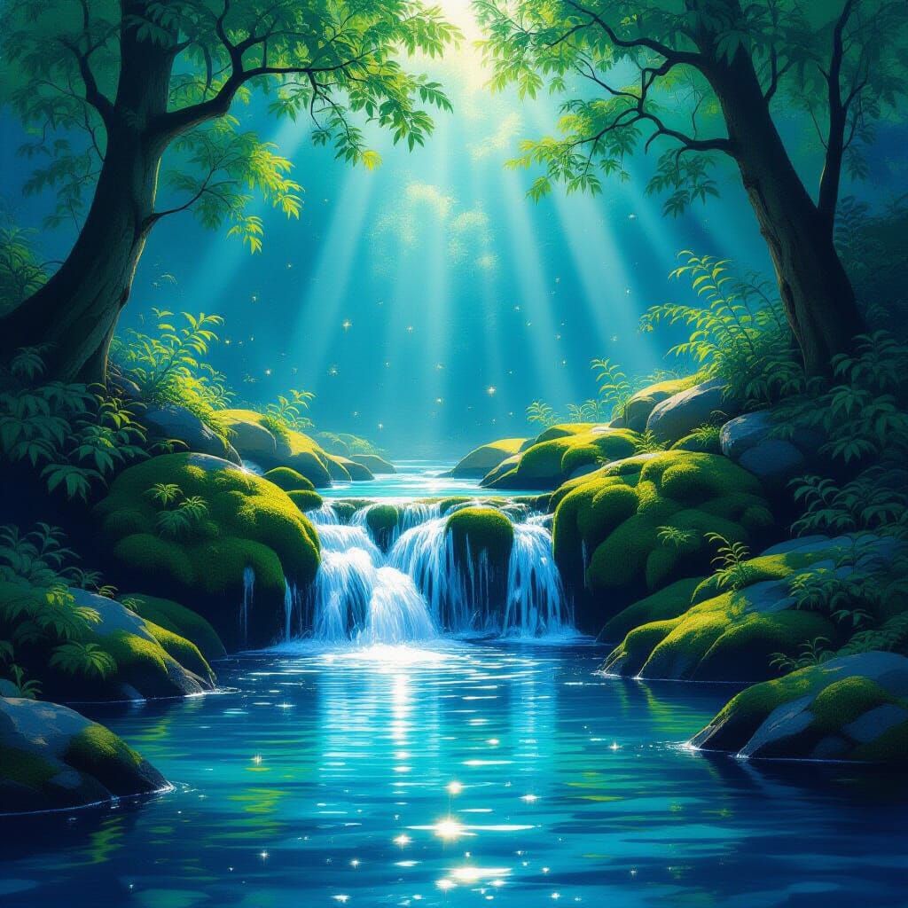 Mystical Spring of Wisdom: Romantic Landscape