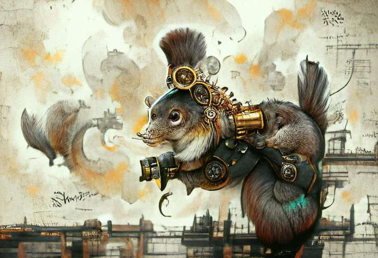 Steampunk squirrel - AI Generated Artwork - NightCafe Creator