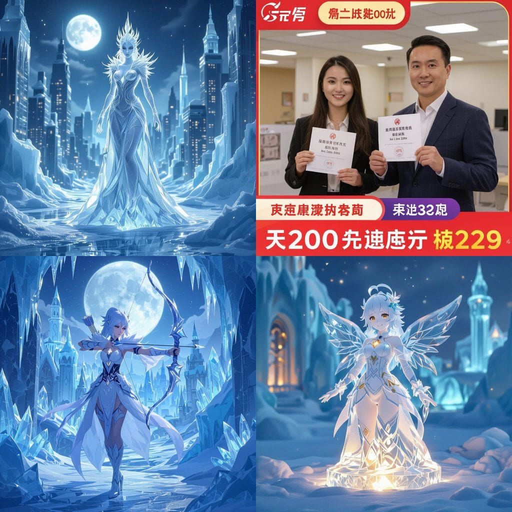 Amber From Genshin Impact as an Ice Sculpture