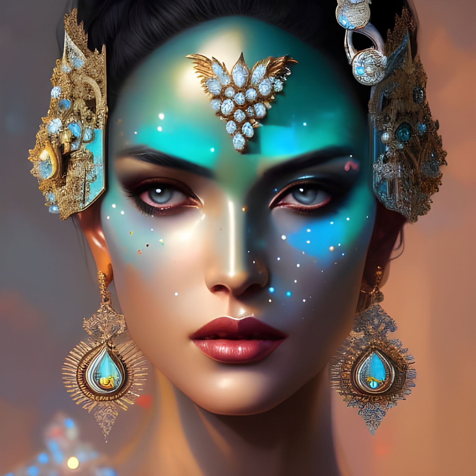 Diamond Woman with Crystal Skin in Fantasy Art Style