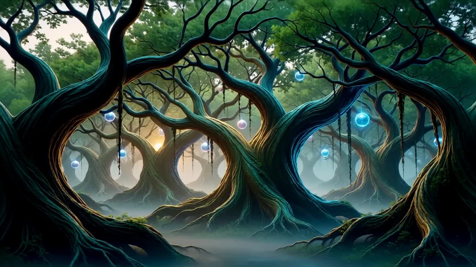 Ancient, gnarled trees