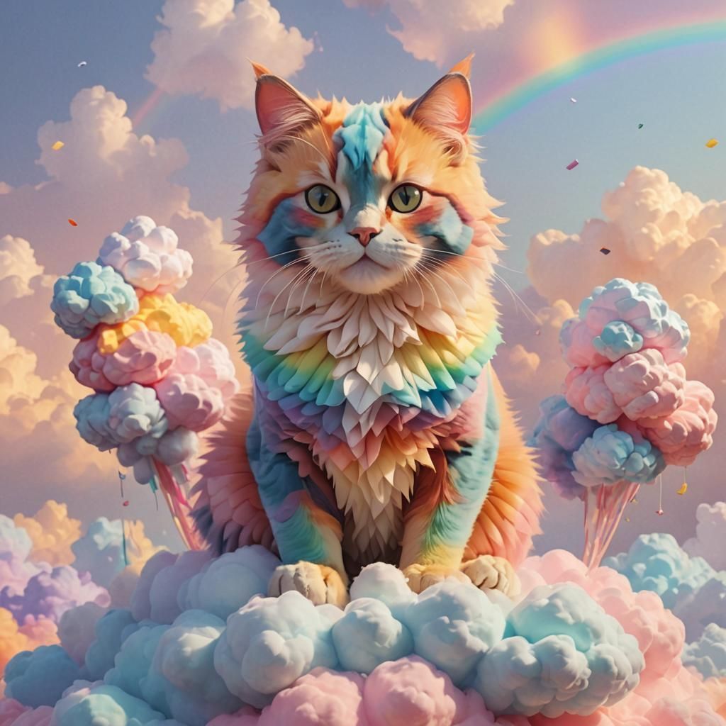 Rainbow cat  by @Maulkat
