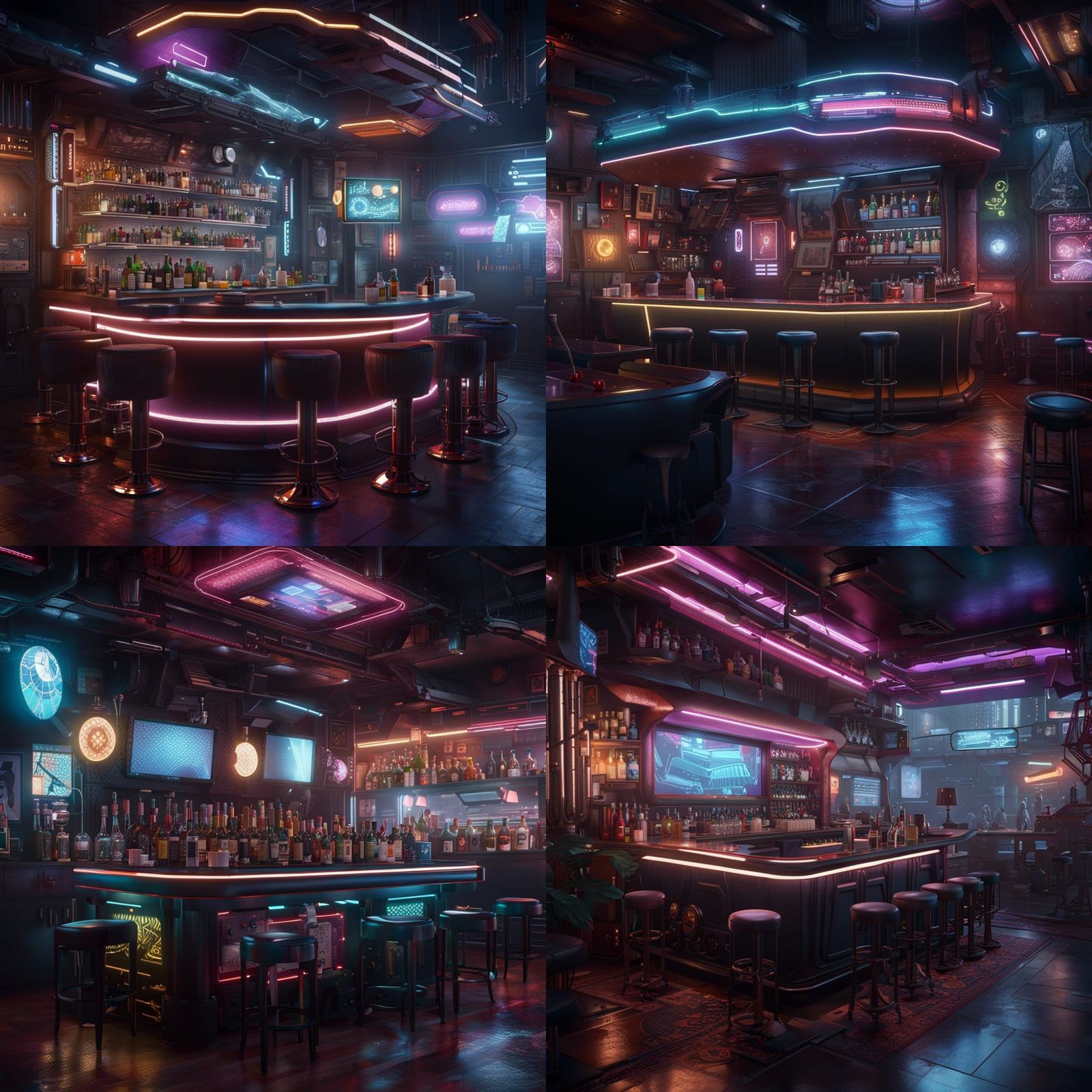 a 4k high resolution photograph of CYBERPUNK FUTURISTIC JAZZ BAR, 8k ...