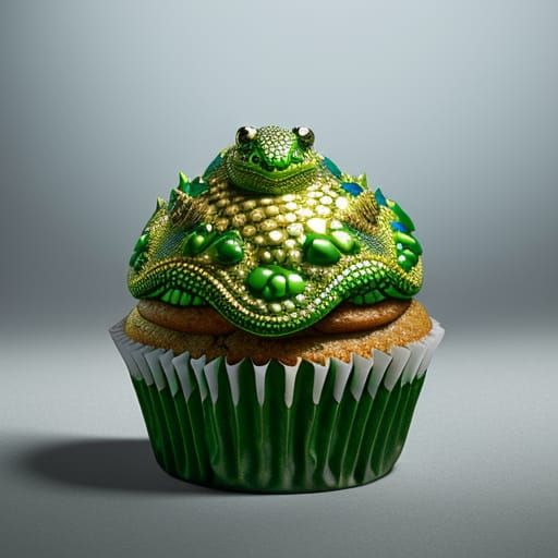 Lizard-like Cupcake  by @Vaclava