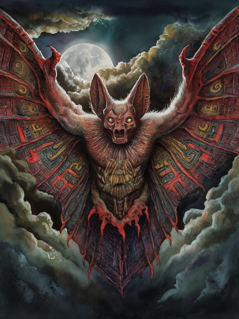 Camazotz ( Mayan Bat God of the Night,Death and Sacrifice)