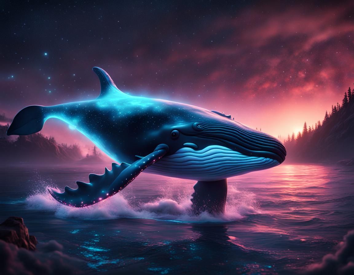 Celestial Symphony: Bioluminescent Whale Ballet IV - AI Generated ...