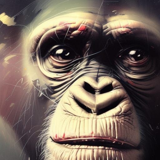 Close Up Portrait of a Chimpanzee, Ismail Inceoglu, Craig Mu...
