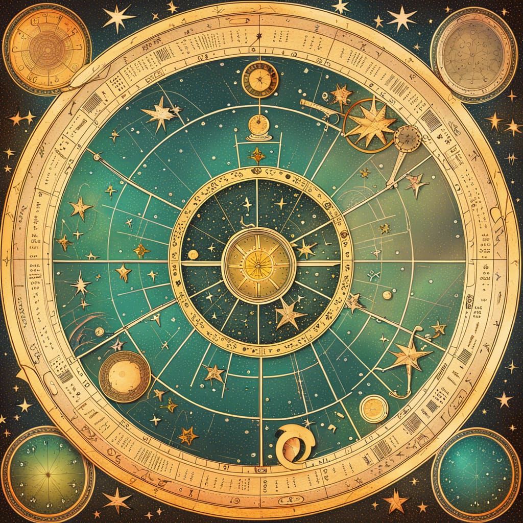 Antique zodiac star map r nightcafe