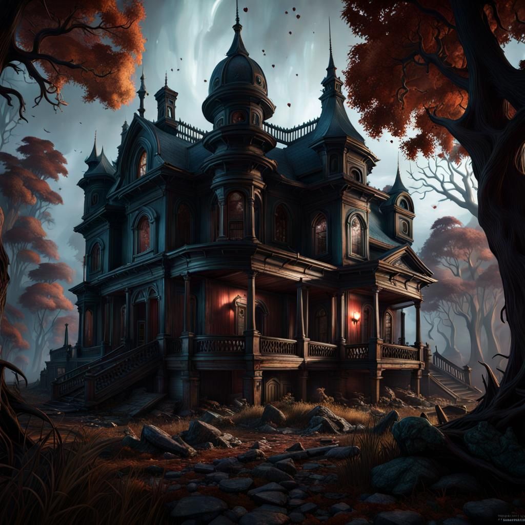 Sinister House - AI Generated Artwork - NightCafe Creator