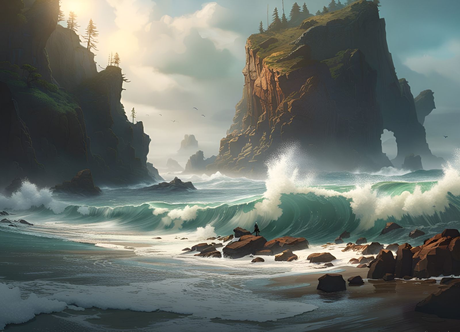 Rocky shoal in the Oregon coastline  by @Mike Ritchie