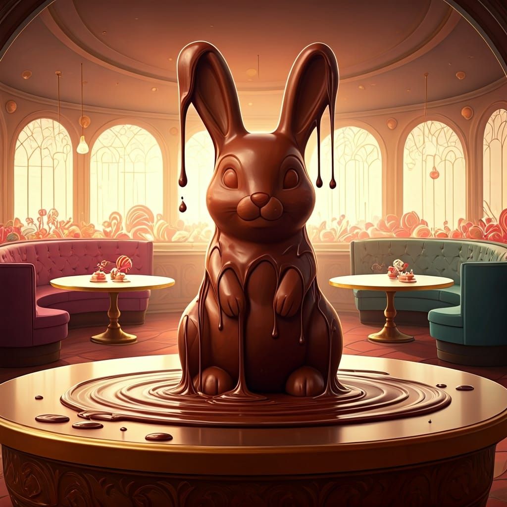 Melting chocolate bunny   by @Komondor