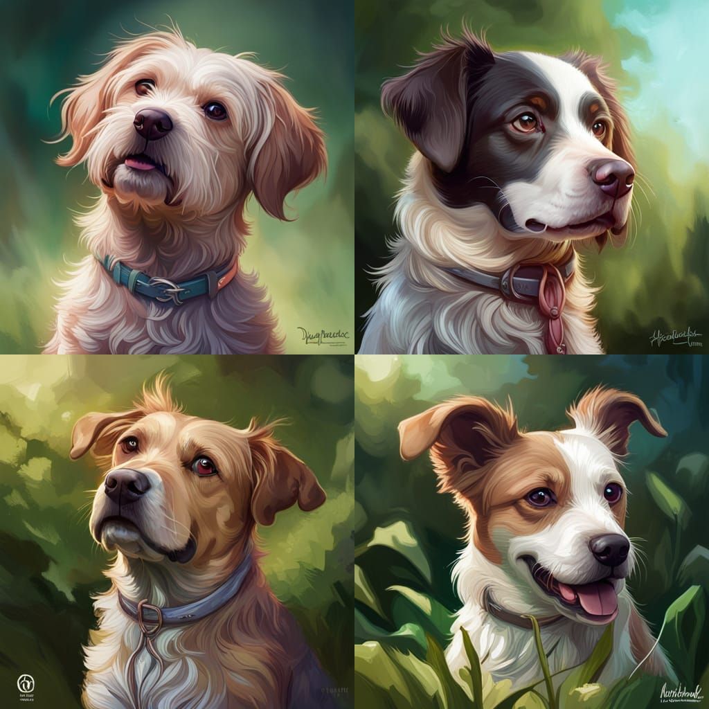 dog playing in the greens