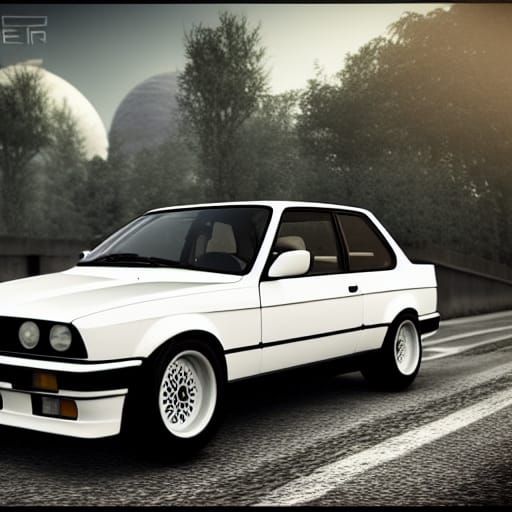 white bmw e30