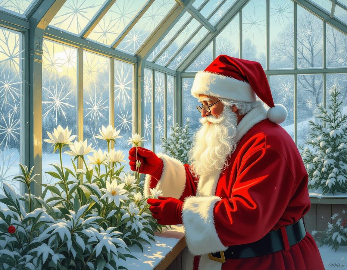 Santa in his greenhouse  by @The Oncoming Storm