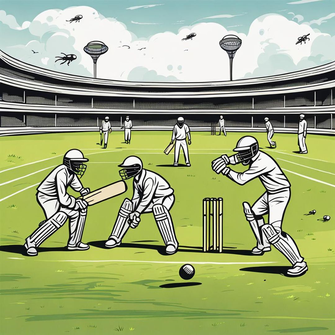 Aliens playing cricket against humans in a cricket ground - AI ...