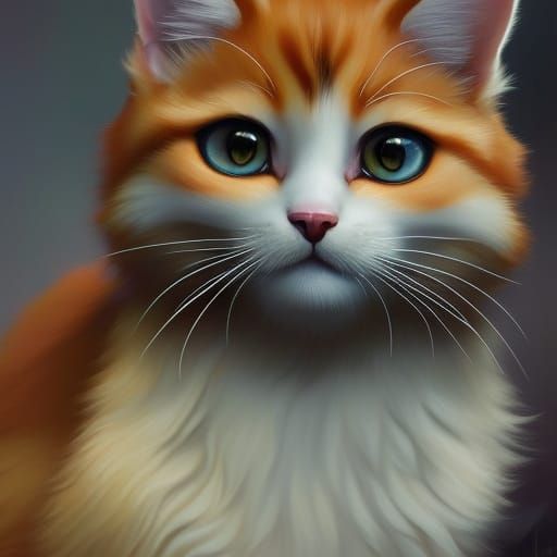 Fluffy, Orange Cat - Ai Generated Artwork - Nightcafe Creator