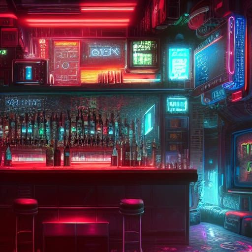 A Cyberpunk bar