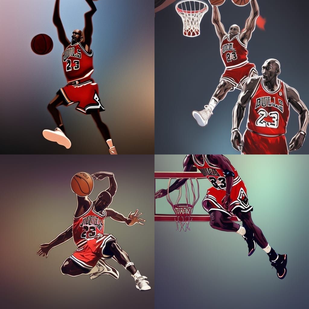 Hand painted Micheal Jordan basketball dunk
