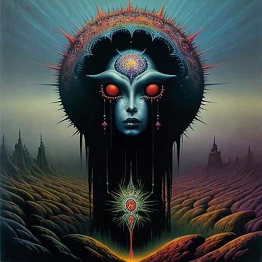 Dust Beyond Eden ., artwork by Zdzislaw Beksinski, Gerald Sc...
