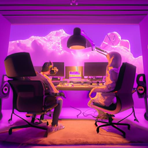 Recording studio in the clouds beatmaker and recording artis...