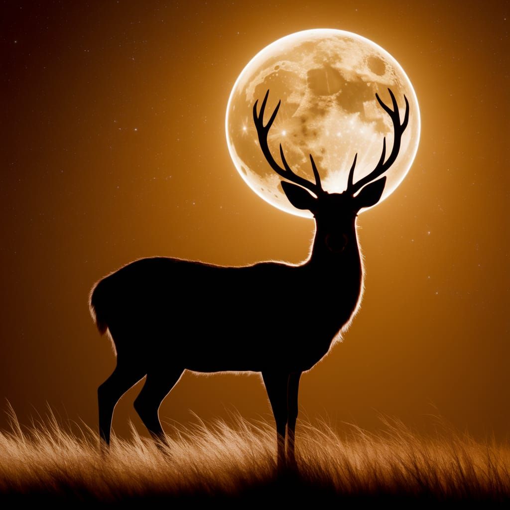 Deer backlit by the moon  by @Chris Stagg