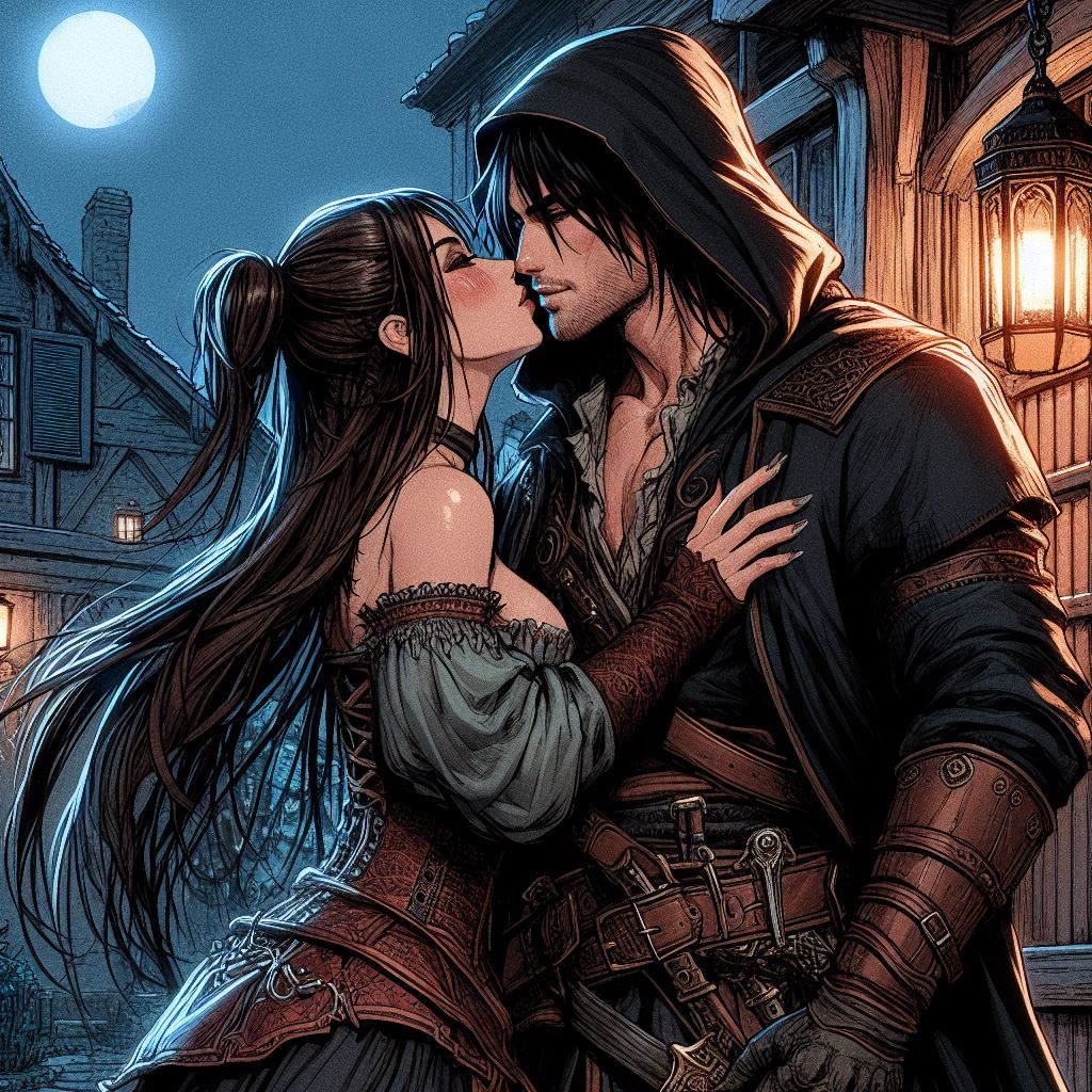 A Peck Outside the Tavern