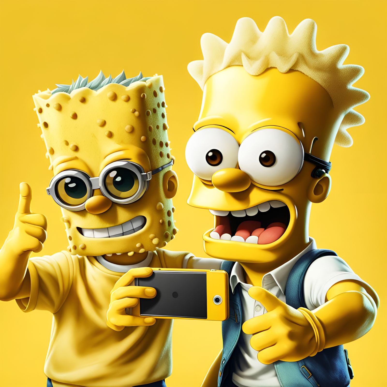 Bart Simpson & SpongeBob Simpson - AI Generated Artwork - NightCafe Creator