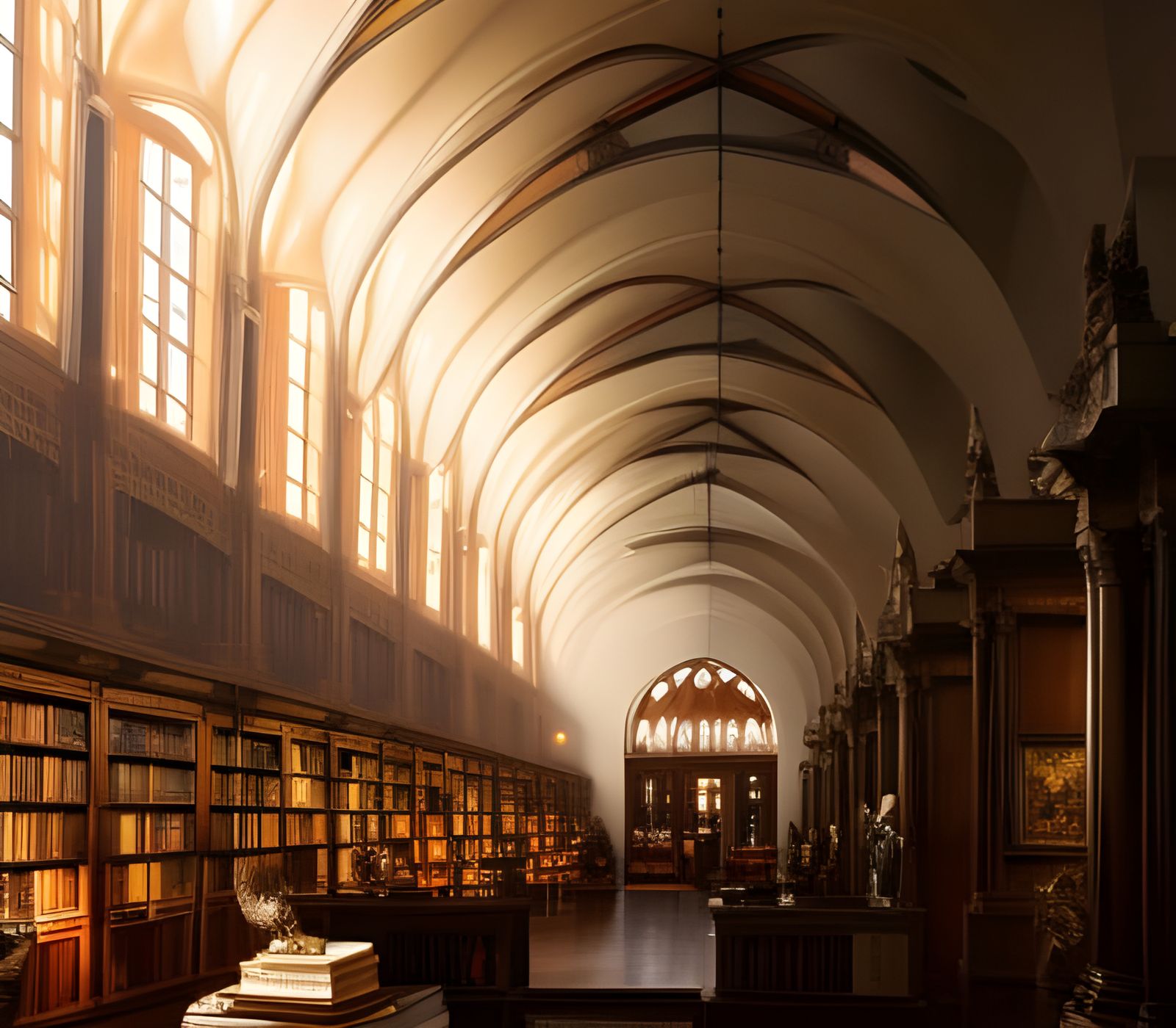 Beautiful library - AI Generated Artwork - NightCafe Creator