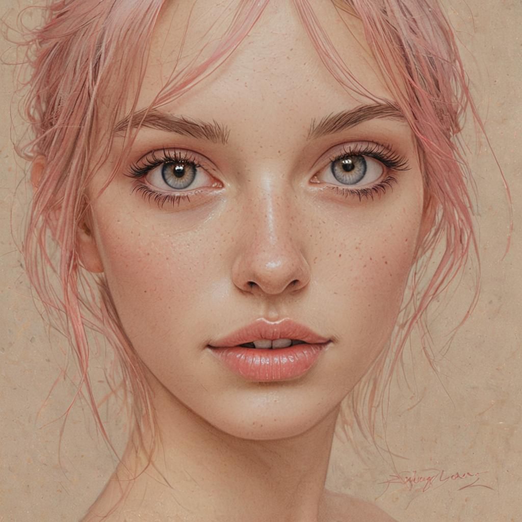 Realistic Portrait Drawing in Grayscale with Pastel Highligh...