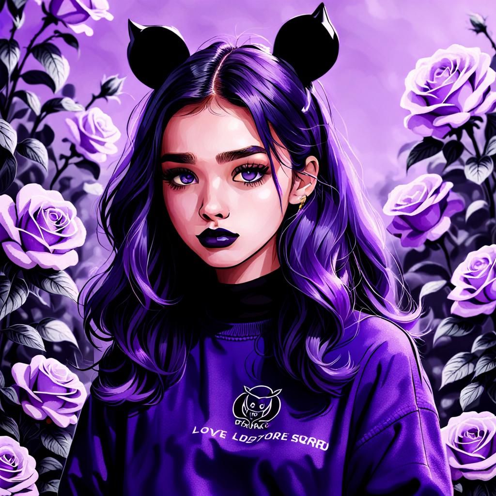 Abstract Gradient of Purple and Black Tones