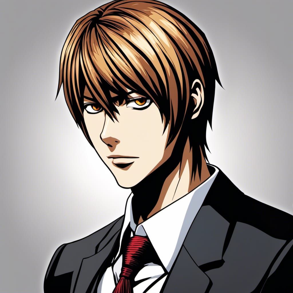 Light Yagami From Death Note, Multilayered Eyes, Suit, Head And 