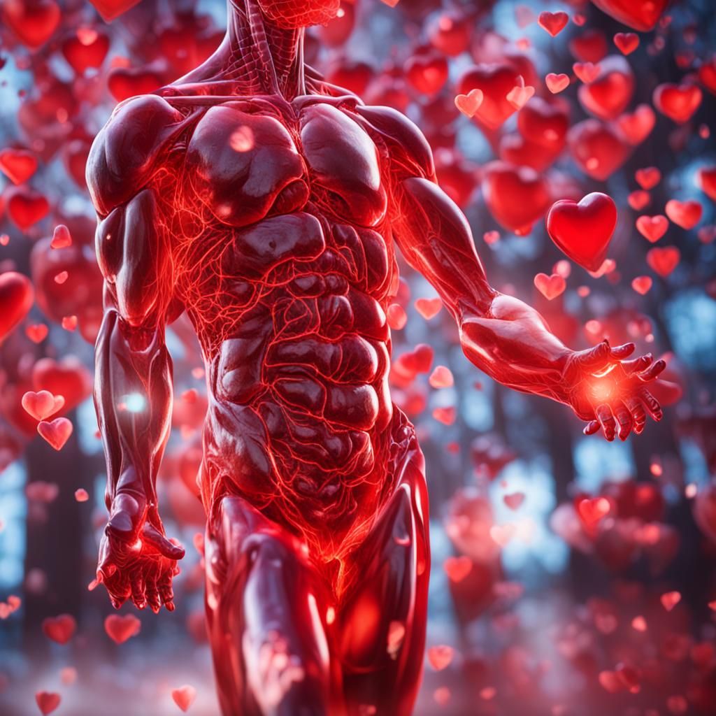 Surreal Dopamine Heart and Brain in Dali Style