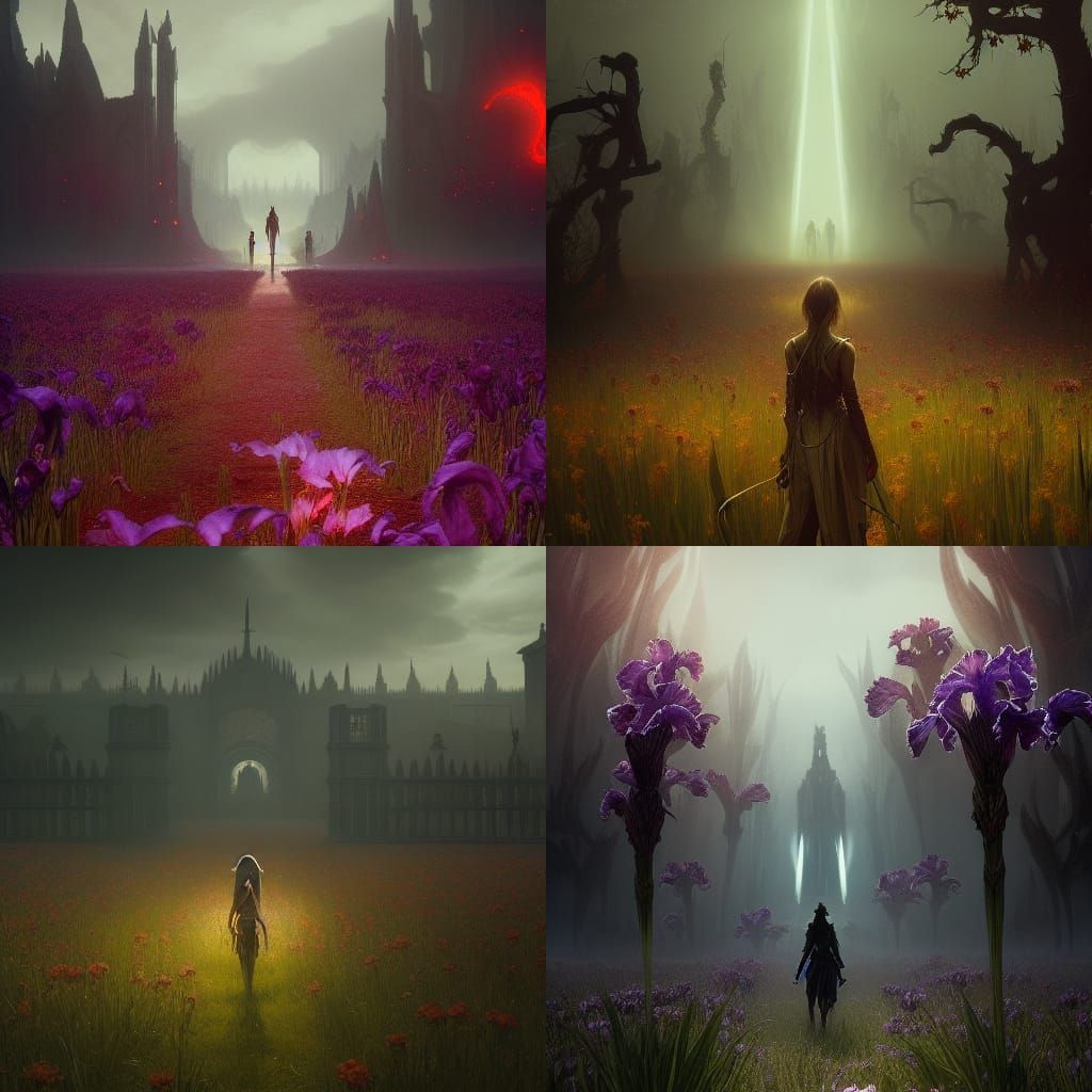Iris field with demons