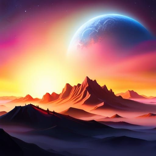 Sunset Landscape on Another World