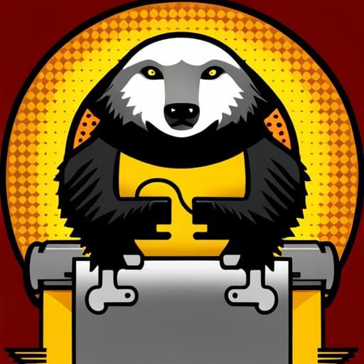 Honey badger with grinding mill company logo. No wording. Ye...