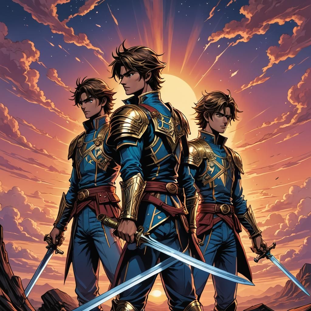 Serene Duel in Comic Book Style