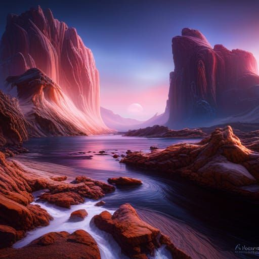 Andromeda Galaxy: Detailed Matte Painting in Deep Color