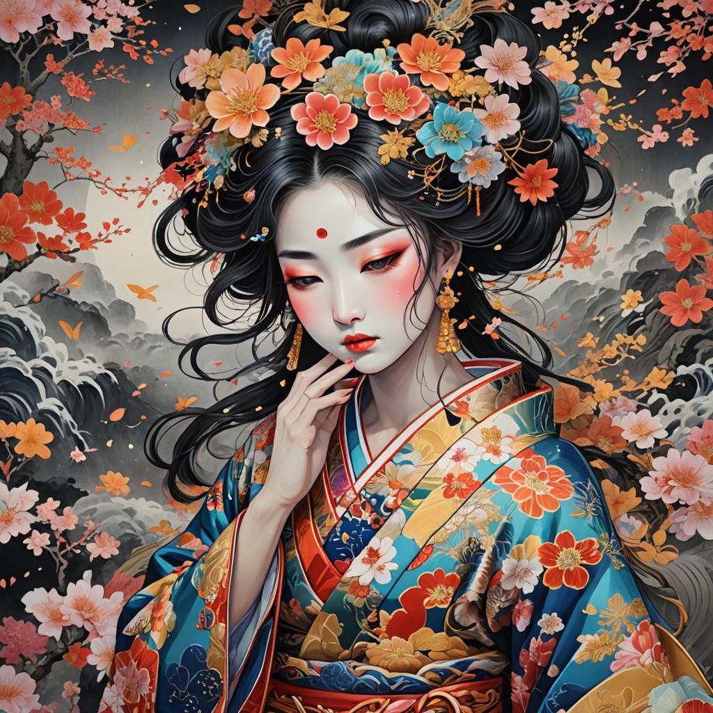 A lady in kimono  by @Seapuppie