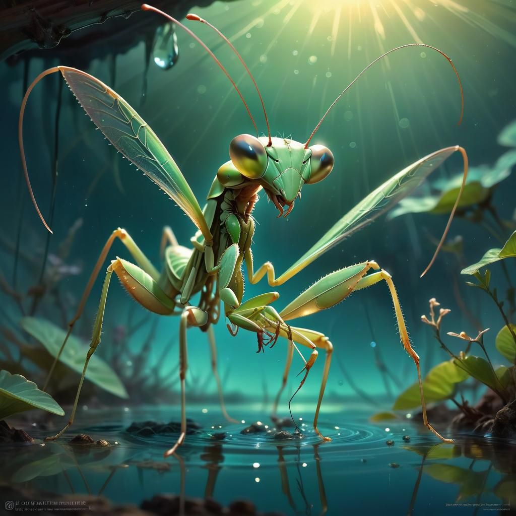 cute adorable praying mantis - AI Generated Artwork - NightCafe Creator