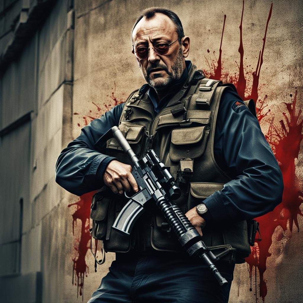 Photorealistic Image of Jean Reno as Commandant Serge Buren