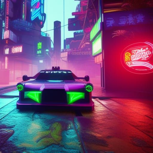 Car Driving Around In The Future/Cyberpunk - AI Generated Artwork ...