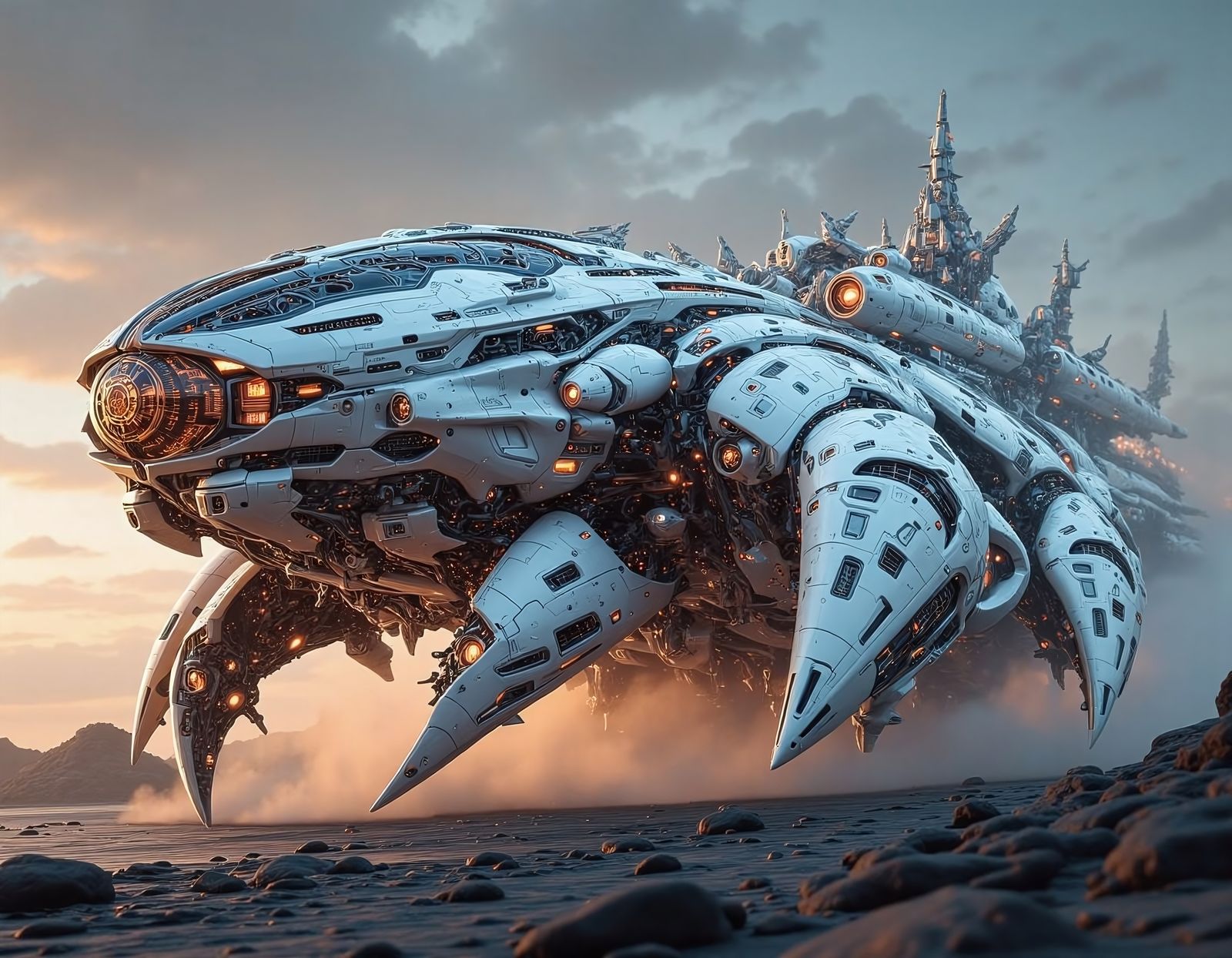 Exoplanet exploration vessel beginning scans on a newly discovered world