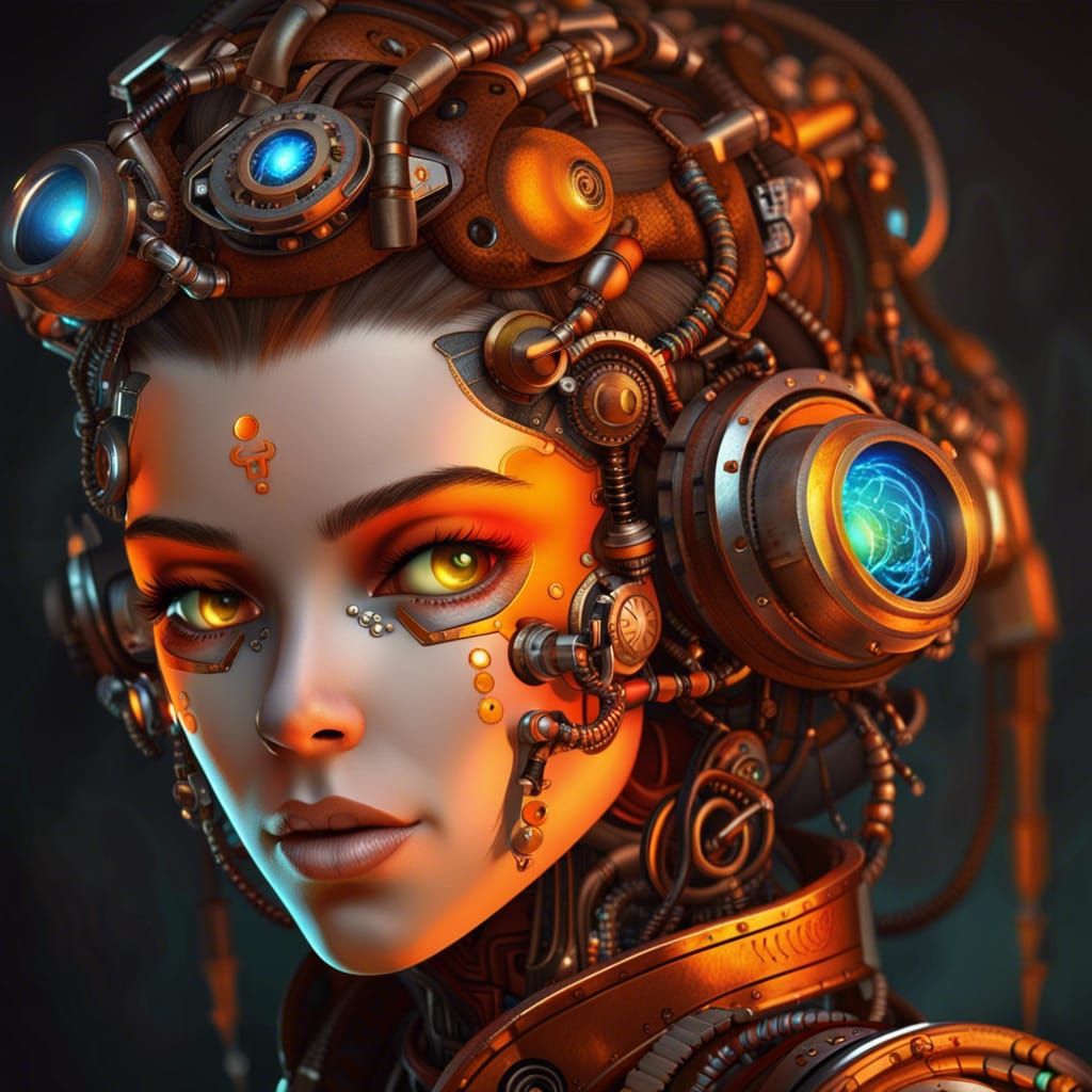 Steampunk cyborg - AI Generated Artwork - NightCafe Creator