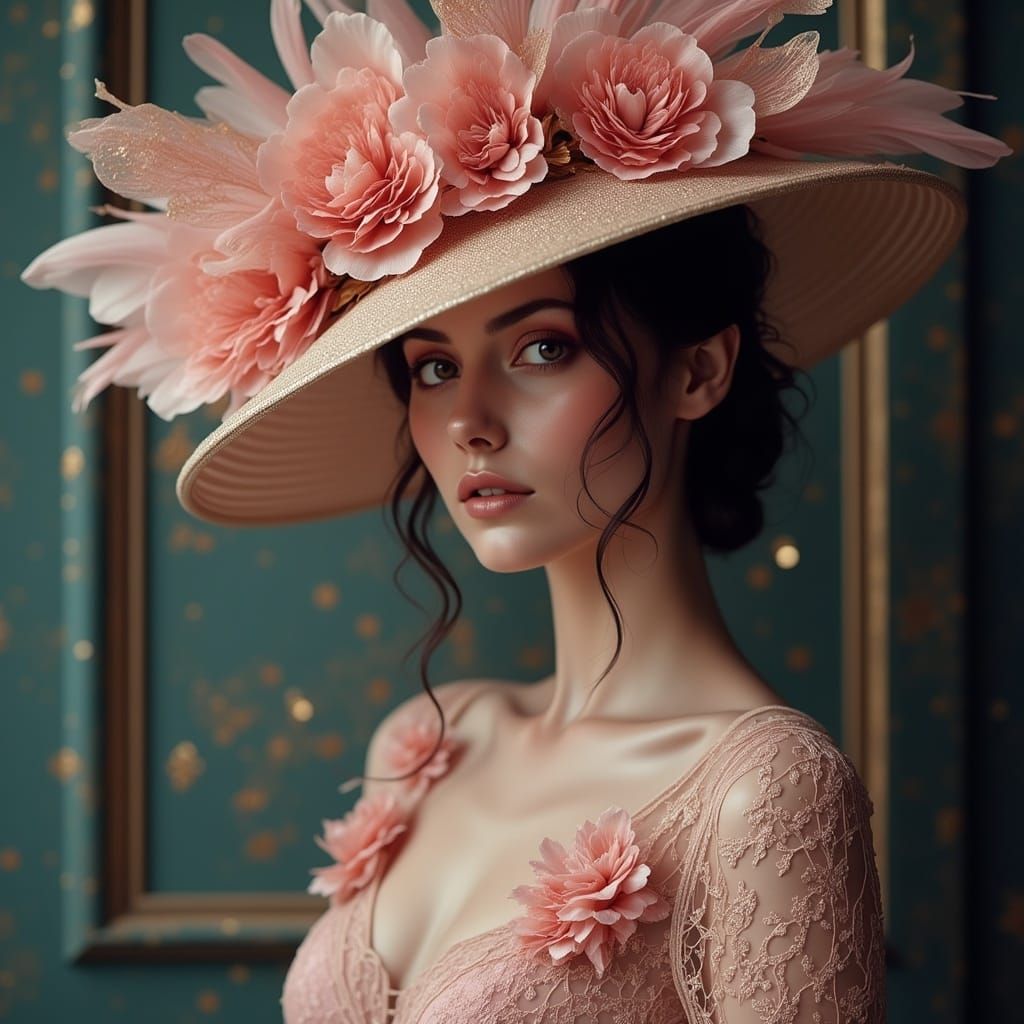 Exquisite, intricately designed, flowing, hat crafted by Star 