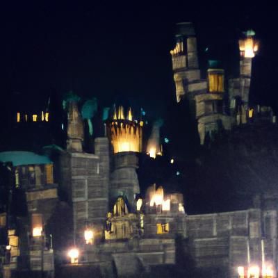 Hogwarts castle at night