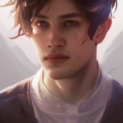 Demiboy Portrait in Hyperdetailed Digital Art