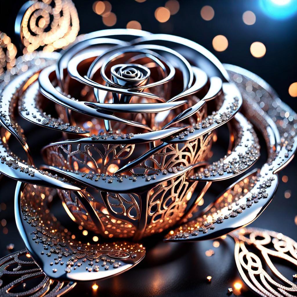 Intricate Metal Rose  by @Chelle