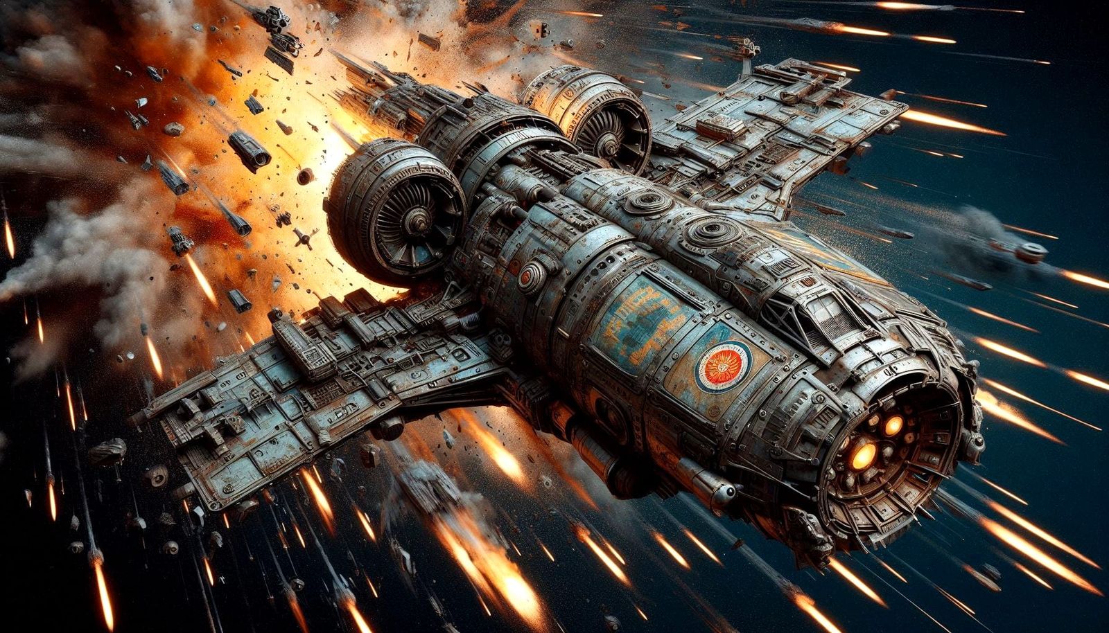 Mongolian ship fleeing